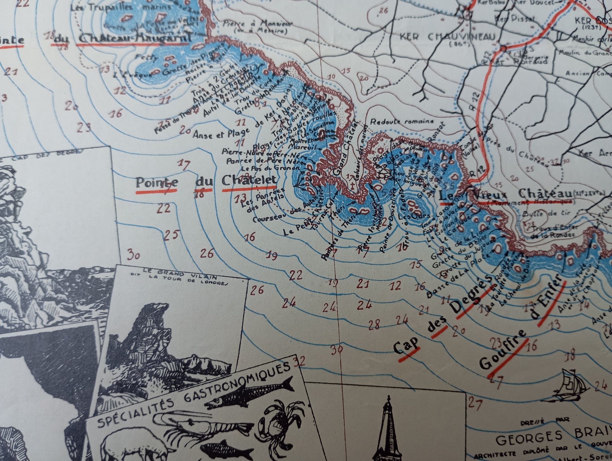 Plan illustre de l'Ile d Yeu - 1938
