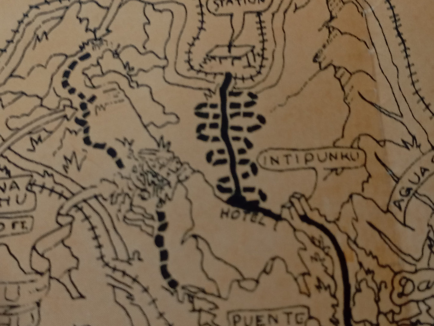 Plan illustre vintage de Machu Picchu