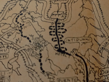 Plan illustre vintage de Machu Picchu