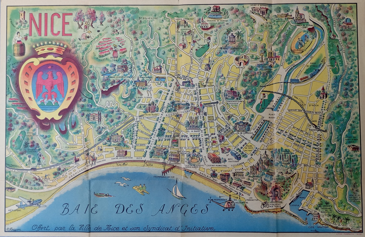 Plan touristique de Nice par O. Poisson
