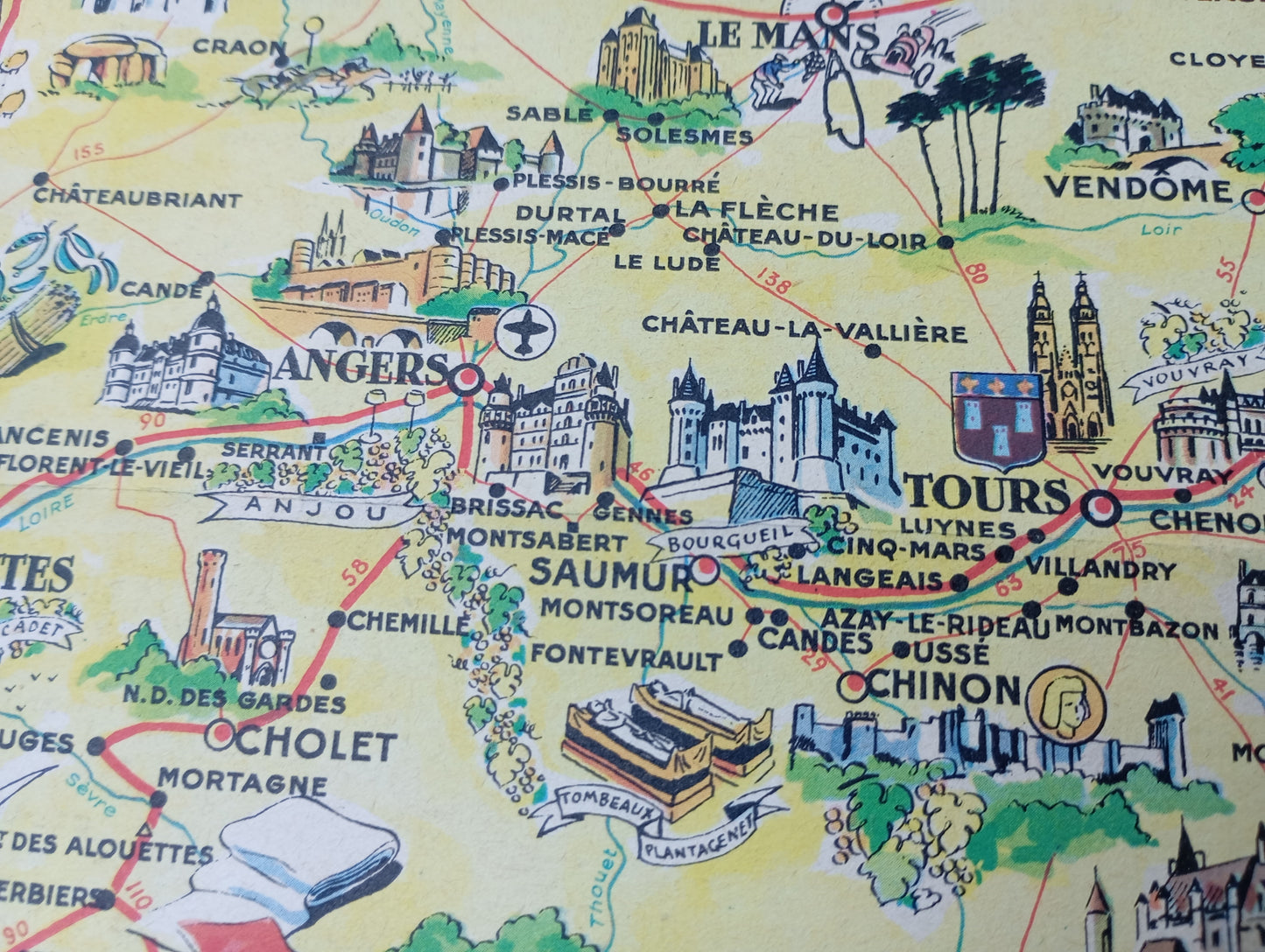 Plan vintage de l'ouest de la France