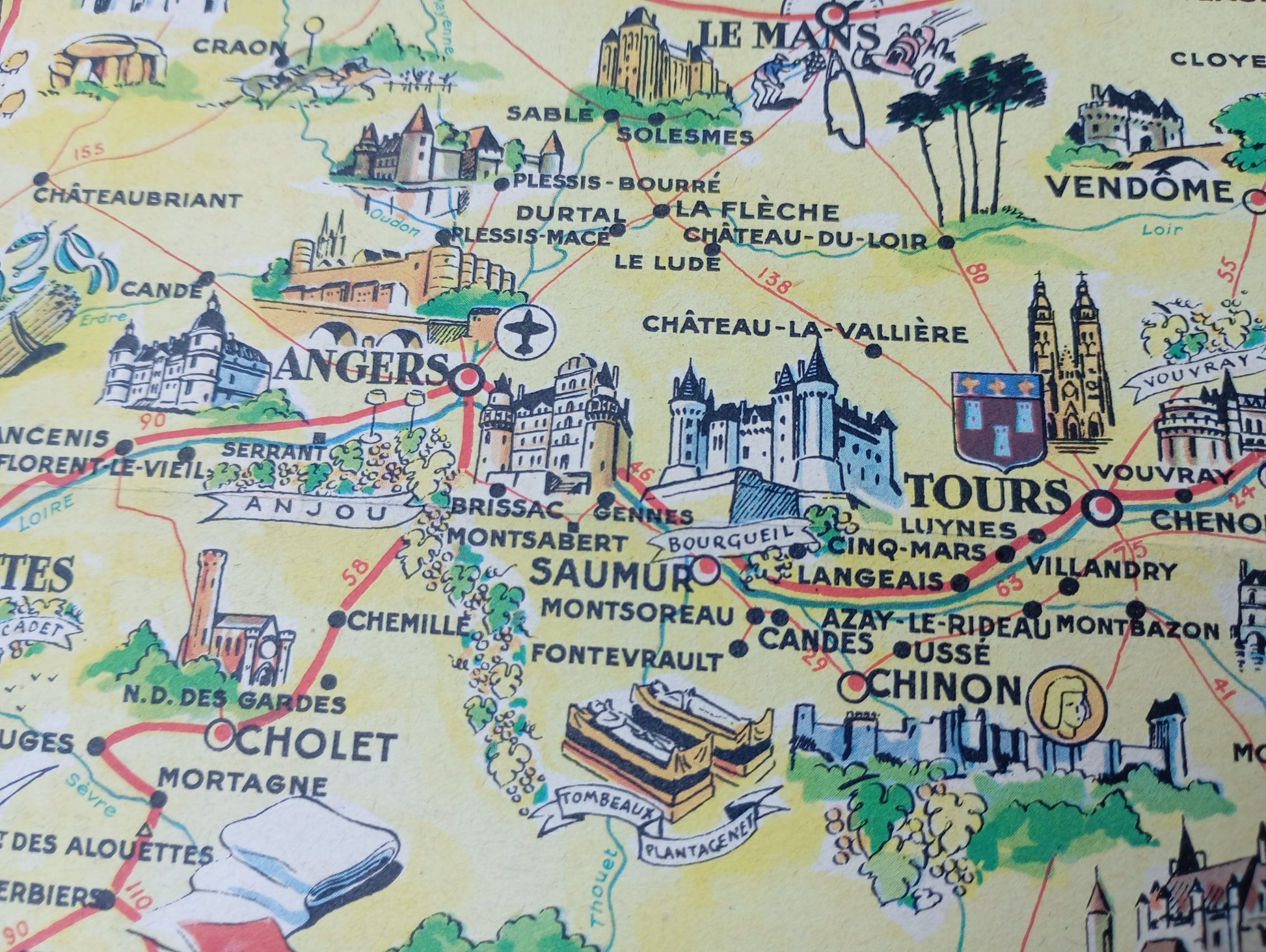 Plan vintage de l'ouest de la France