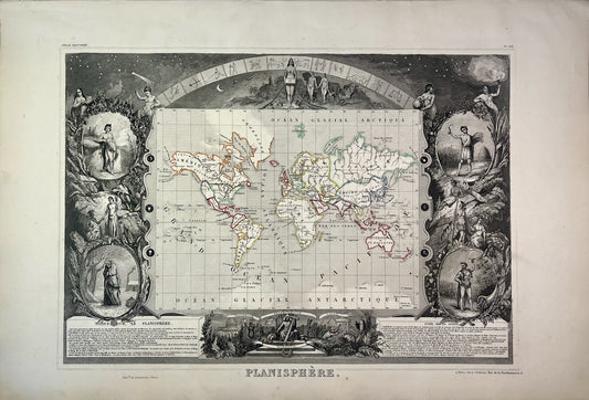 Carte ancienne du monde illustrée