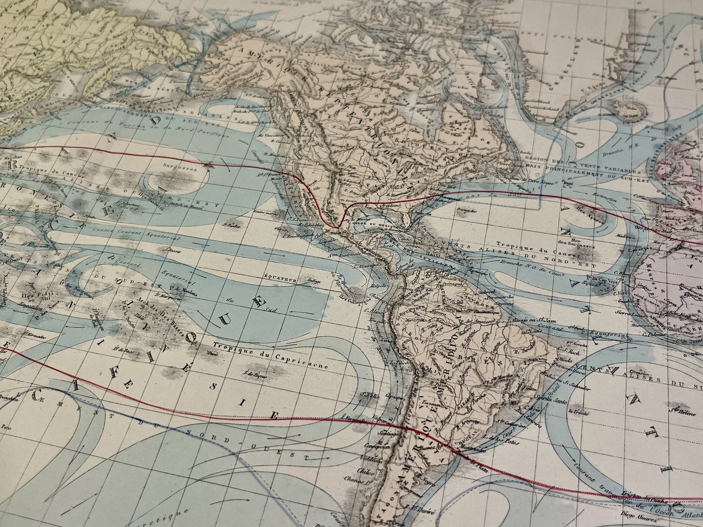 Planisphere ancien des courants marins