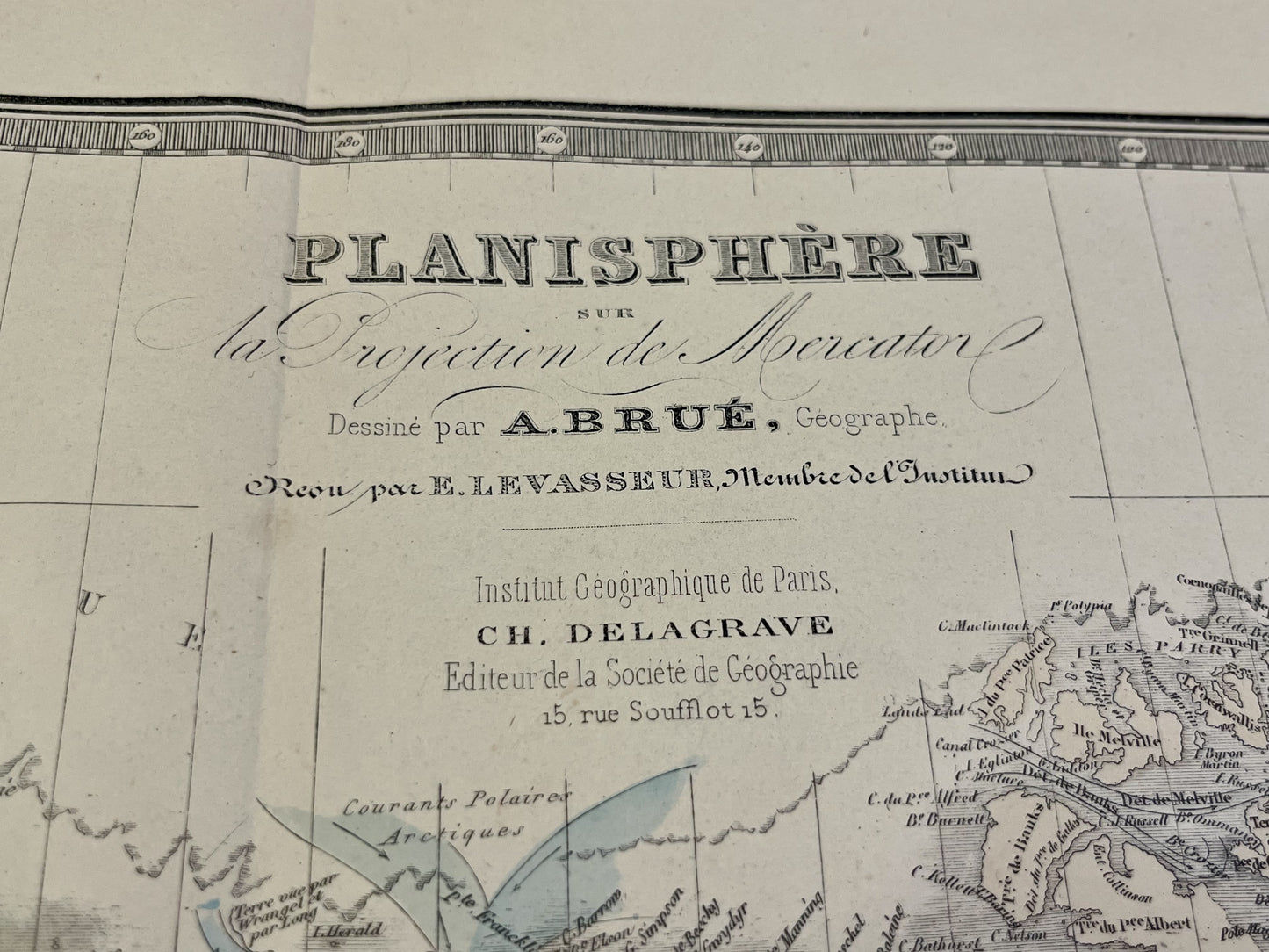Planisphere ancien par Brue