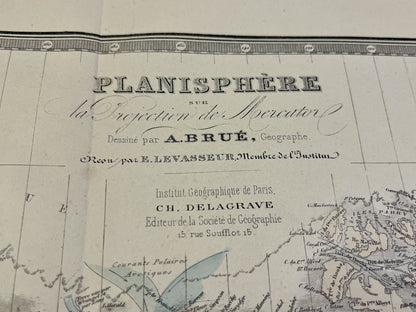 Planisphere ancien par Brue