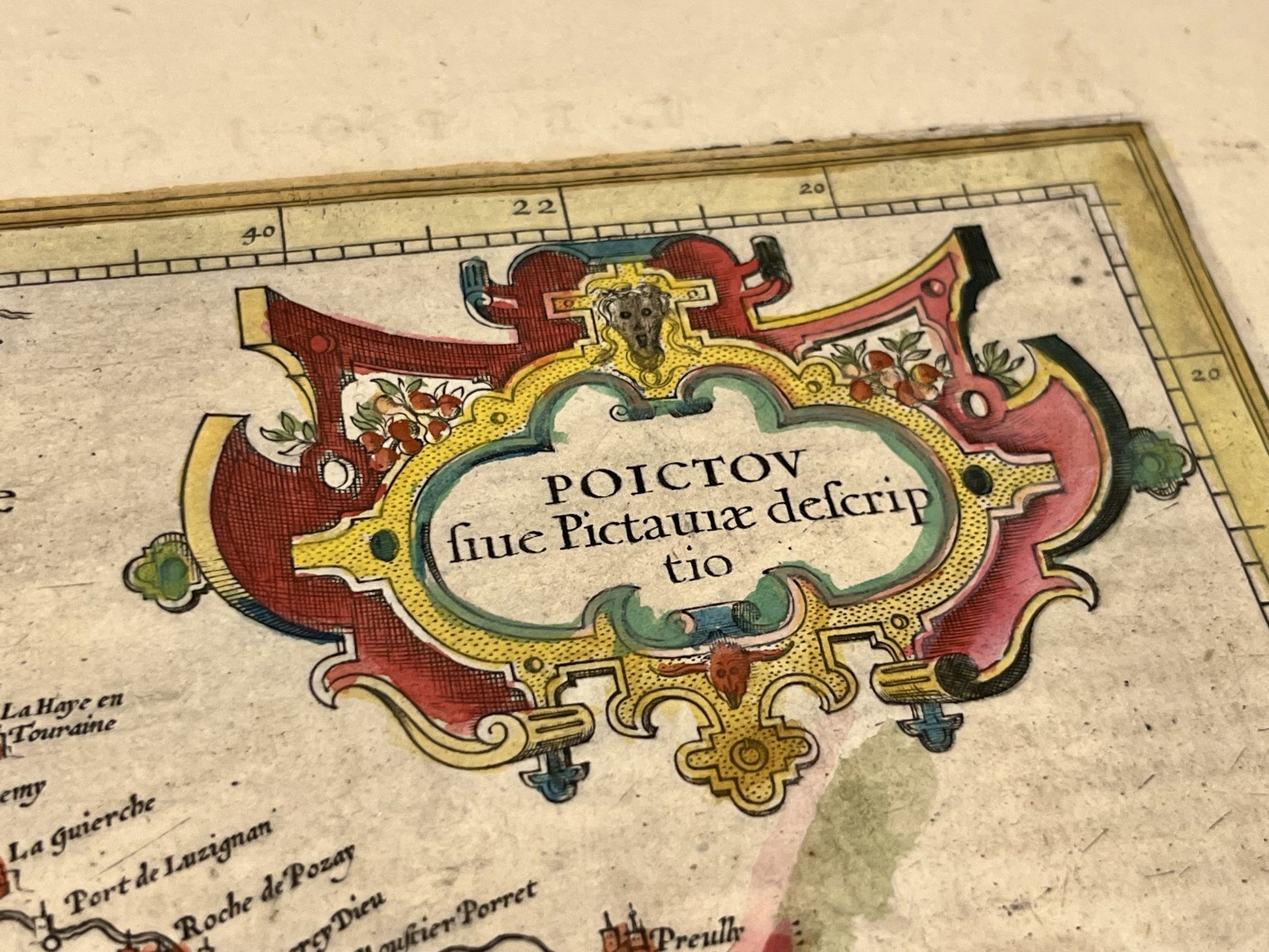 Poitou antique map by Mercator