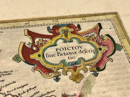 Poitou antique map by Mercator