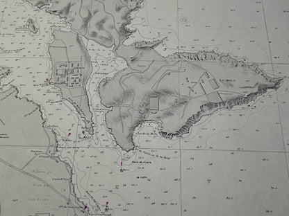 Port Mahon Baleares carte geographique ancienne