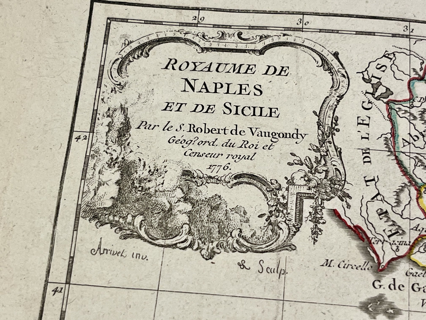 Royaume de Naples et de Sicile par Vaugondy