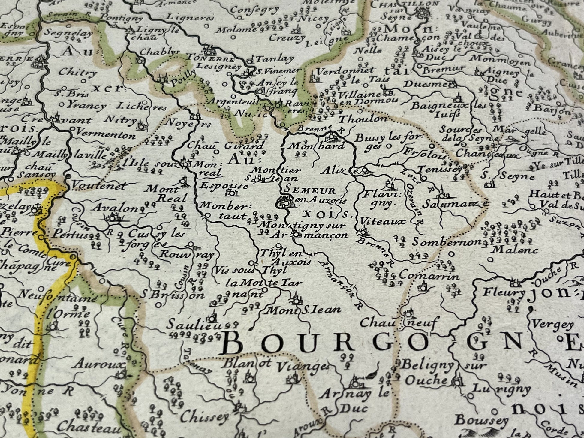 Semur-en-Auxois carte ancienne Bourgogne
