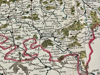 Tonnerre carte ancienne Champagne