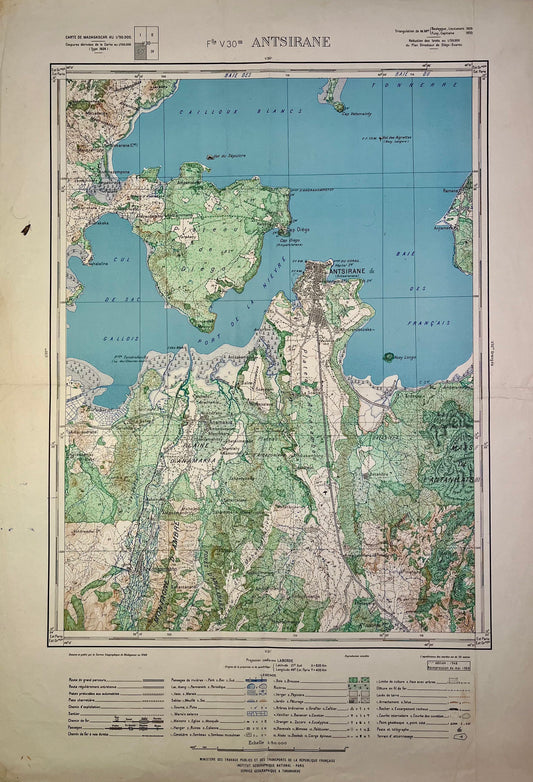 Achat carte ancienne de Madagascar, région d'Antsirane