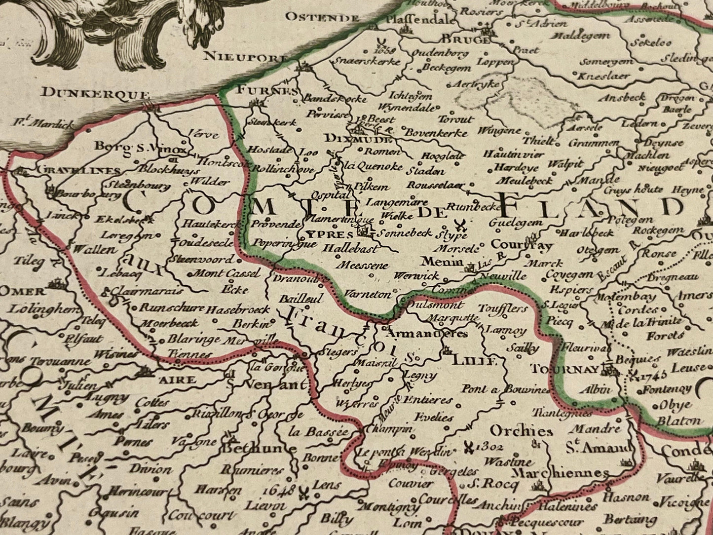 Vieille carte geographique Belgique