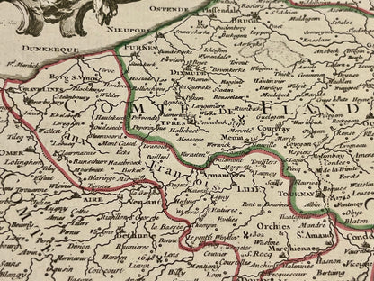 Vieille carte geographique Belgique