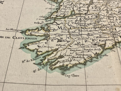 Vieille carte geographique Irlande
