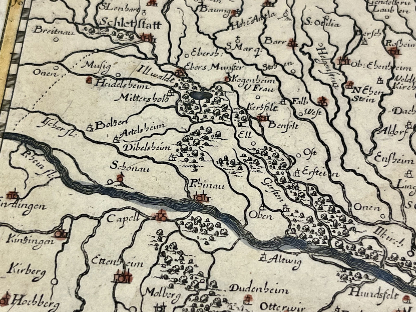 Vintage map of Alsace