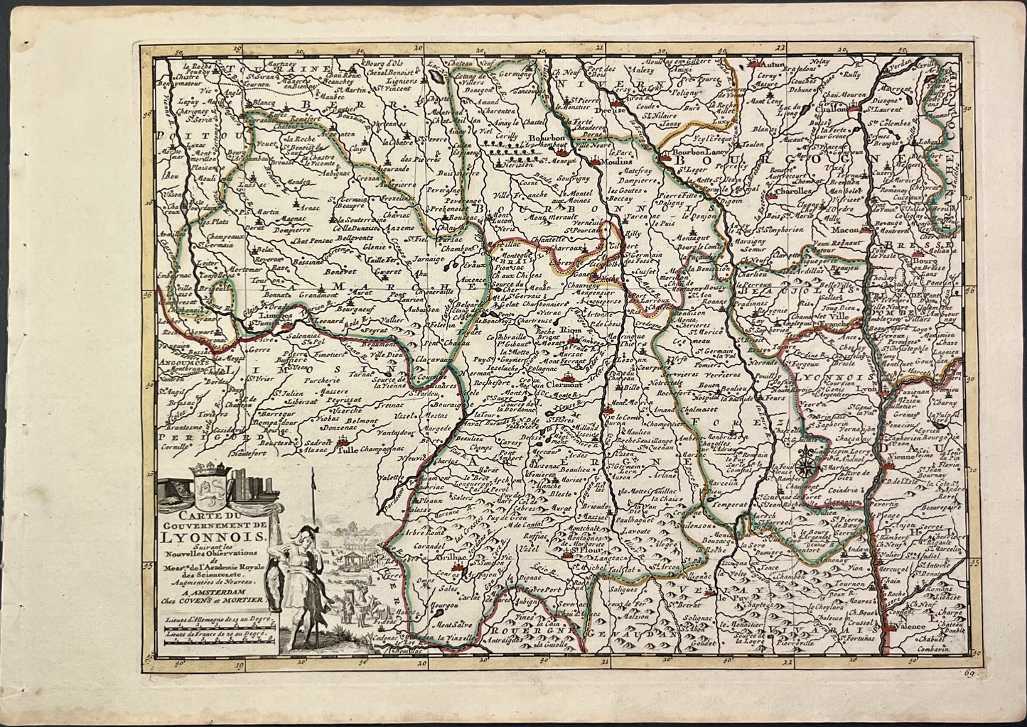 achat petite carte ancienne Lyonnois