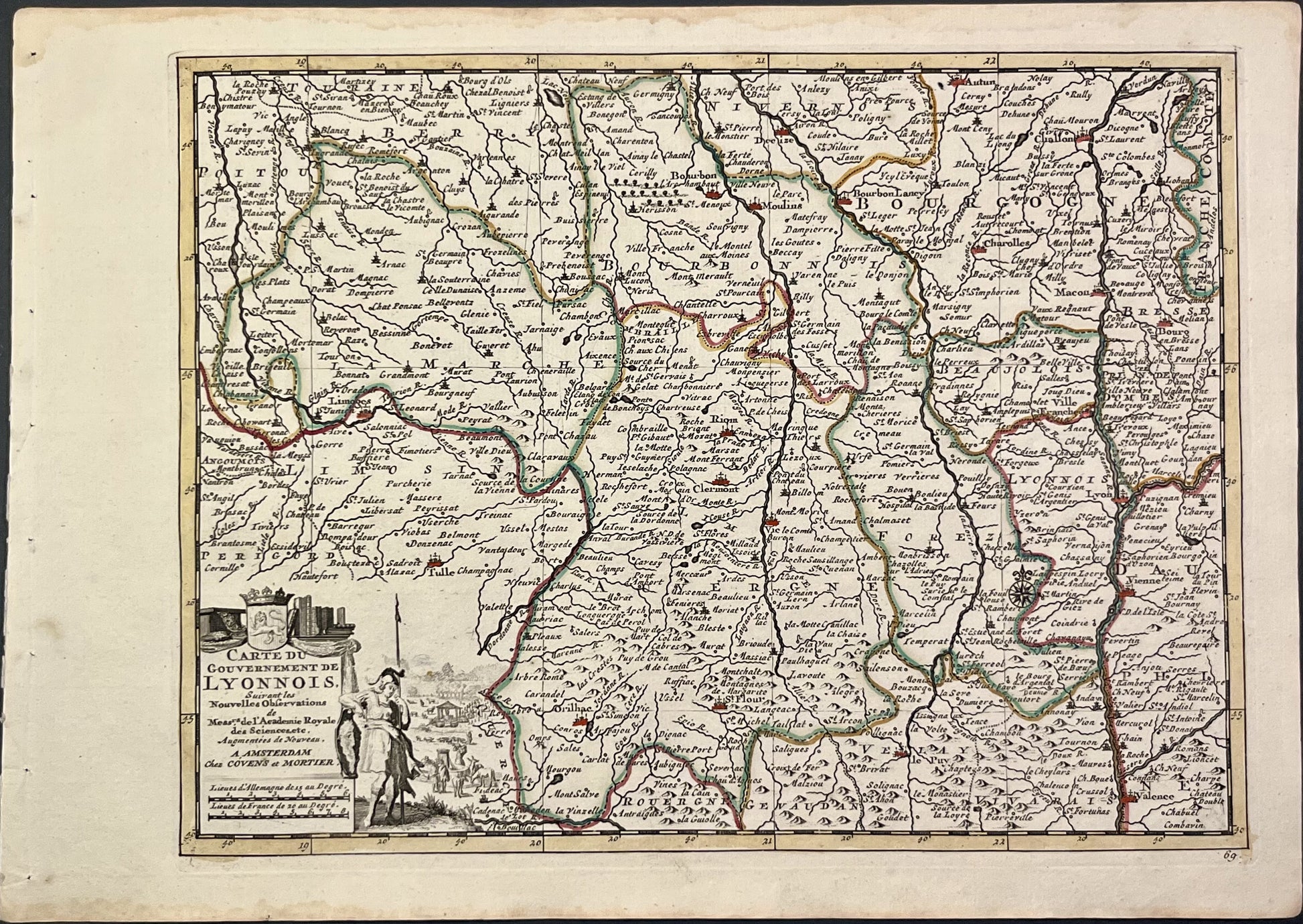 achat petite carte ancienne Lyonnois