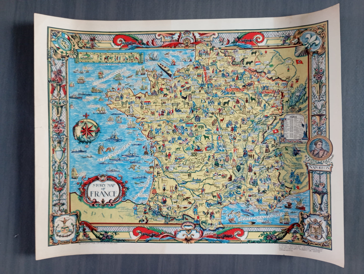 affiche carte ancienne france histoire