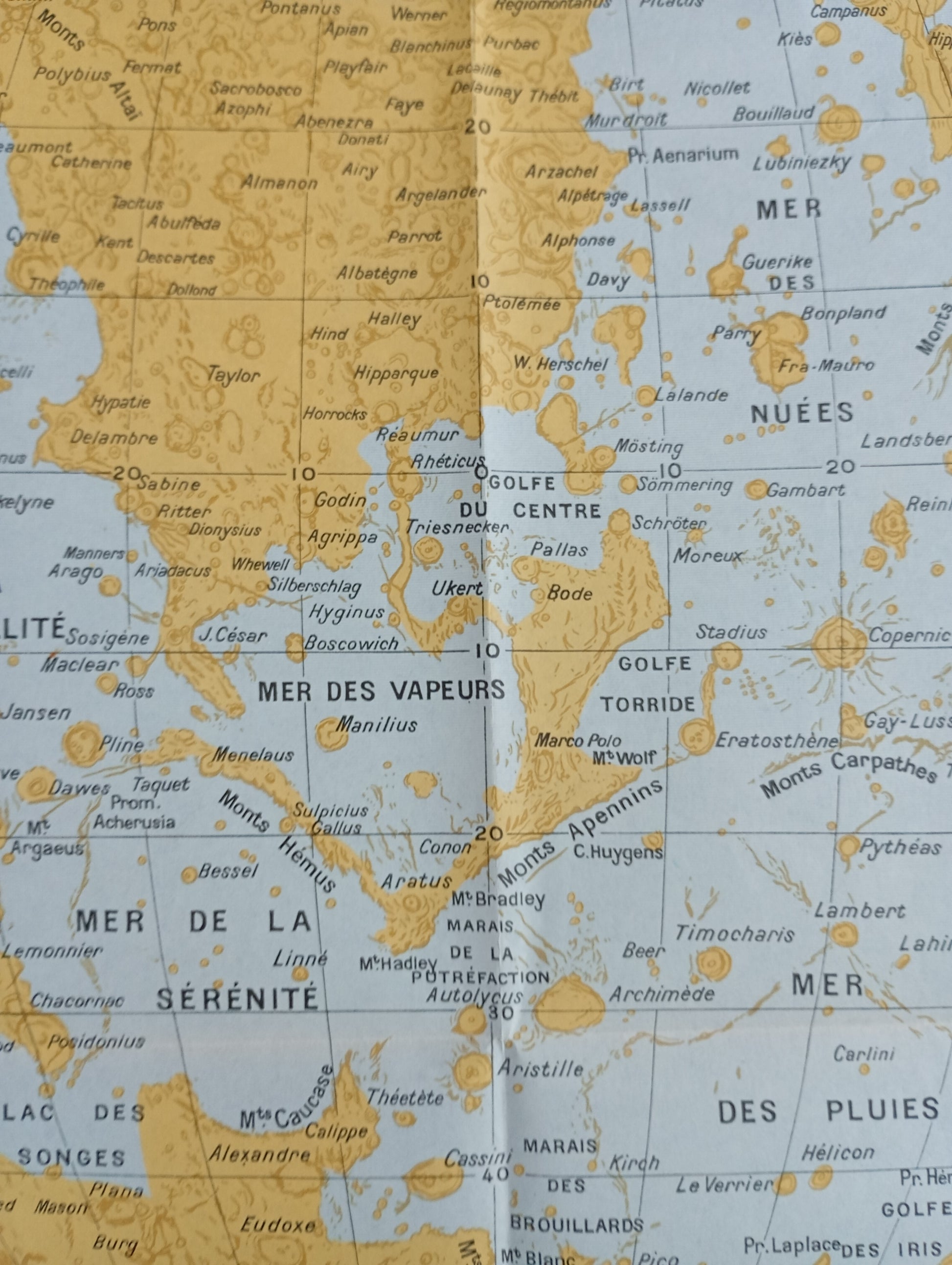 affiche carte lune  vintage