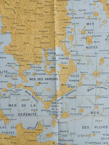 affiche carte lune  vintage