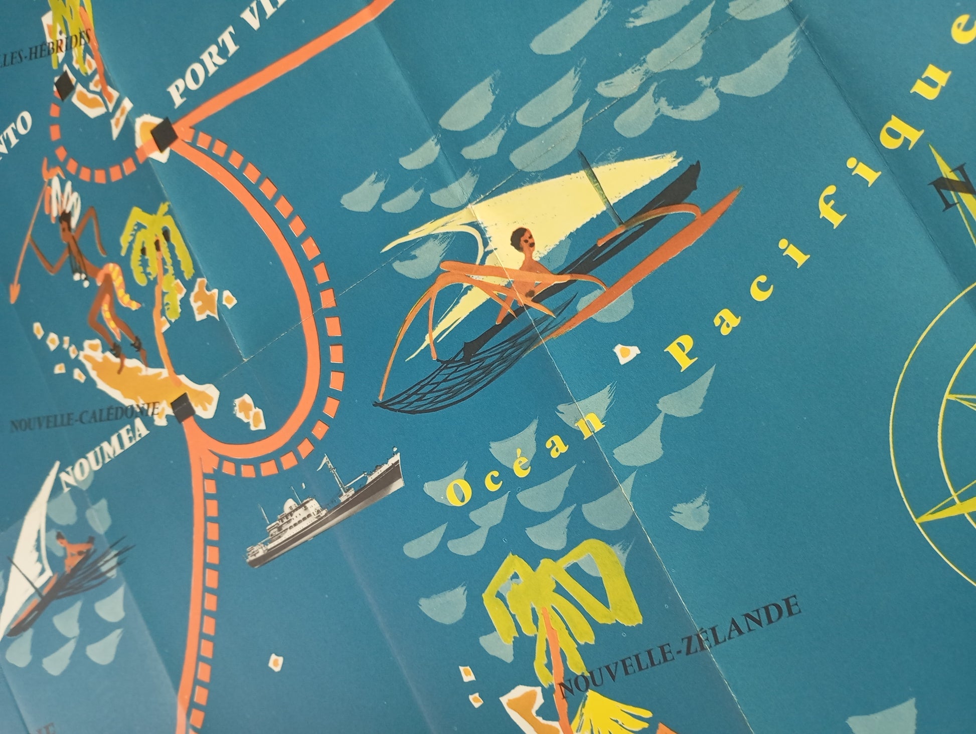 affiche vintage nouvelle caledonie tahiti 