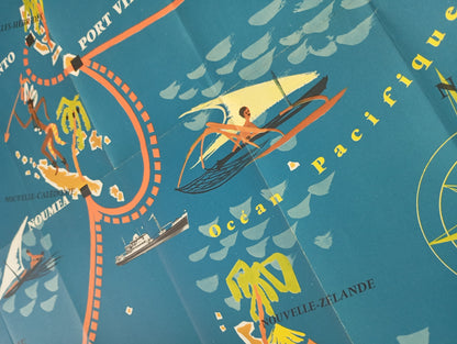 affiche vintage nouvelle caledonie tahiti 