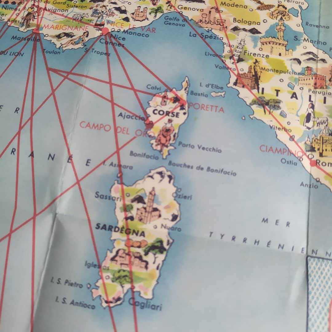 carte air france ancienne europe 