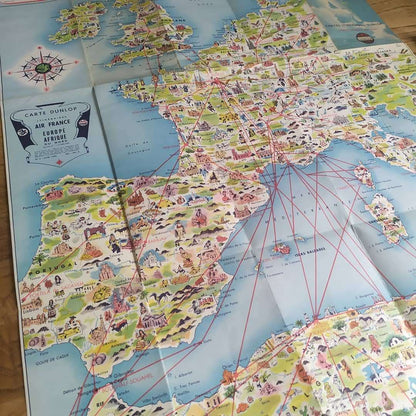 carte air france europe ancienne