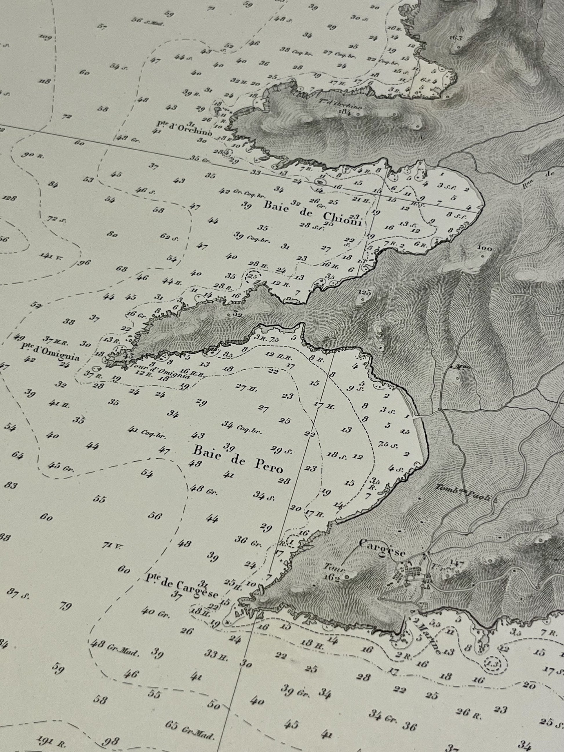 carte ancienne Corse Baies Chioni Pero