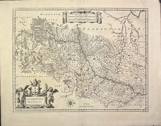 carte ancienne diocese Liege par Blaeu