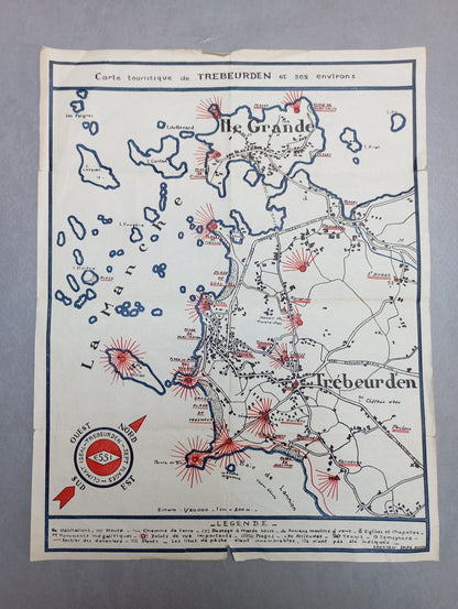 carte ancienne vintage trebeurden