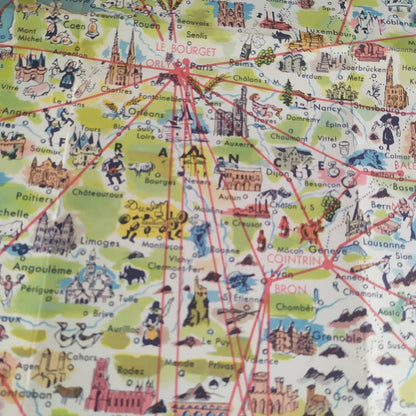 carte europe air france vintage 