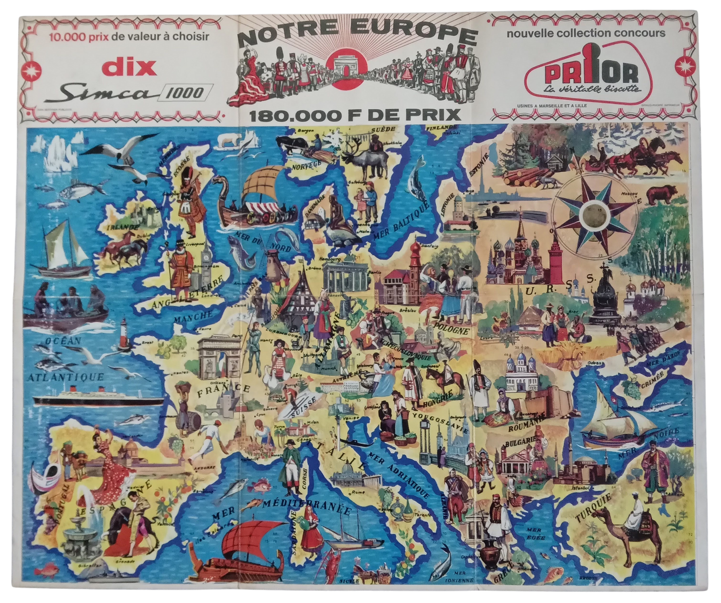 carte europe vintage 