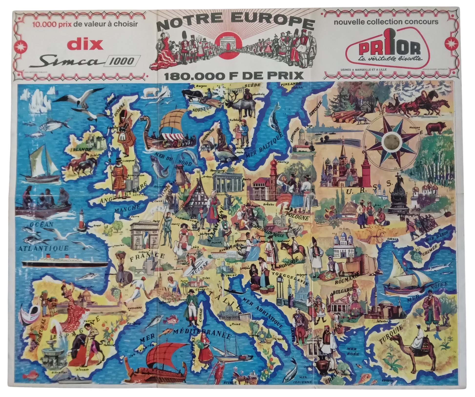 carte europe vintage 
