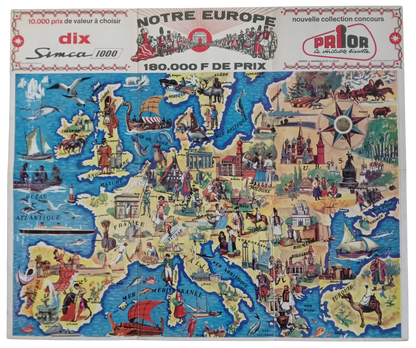 carte europe vintage 
