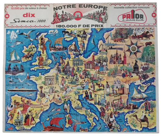 carte europe vintage 