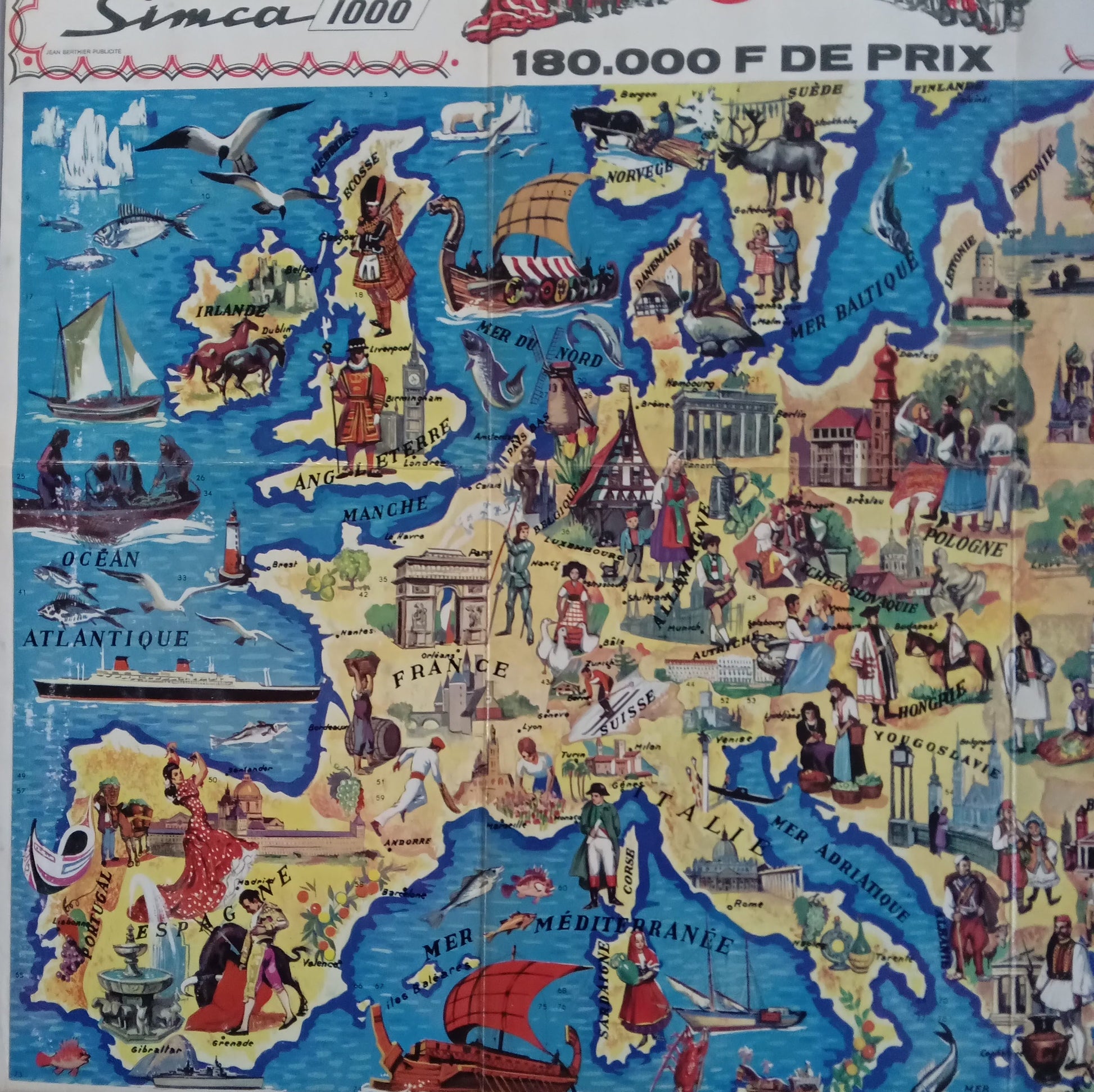 carte europe vintage ancienne