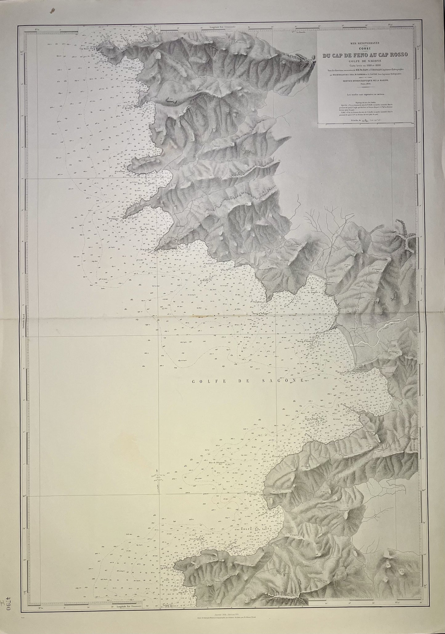 carte geographique ancienne Golfe Sagone Corse