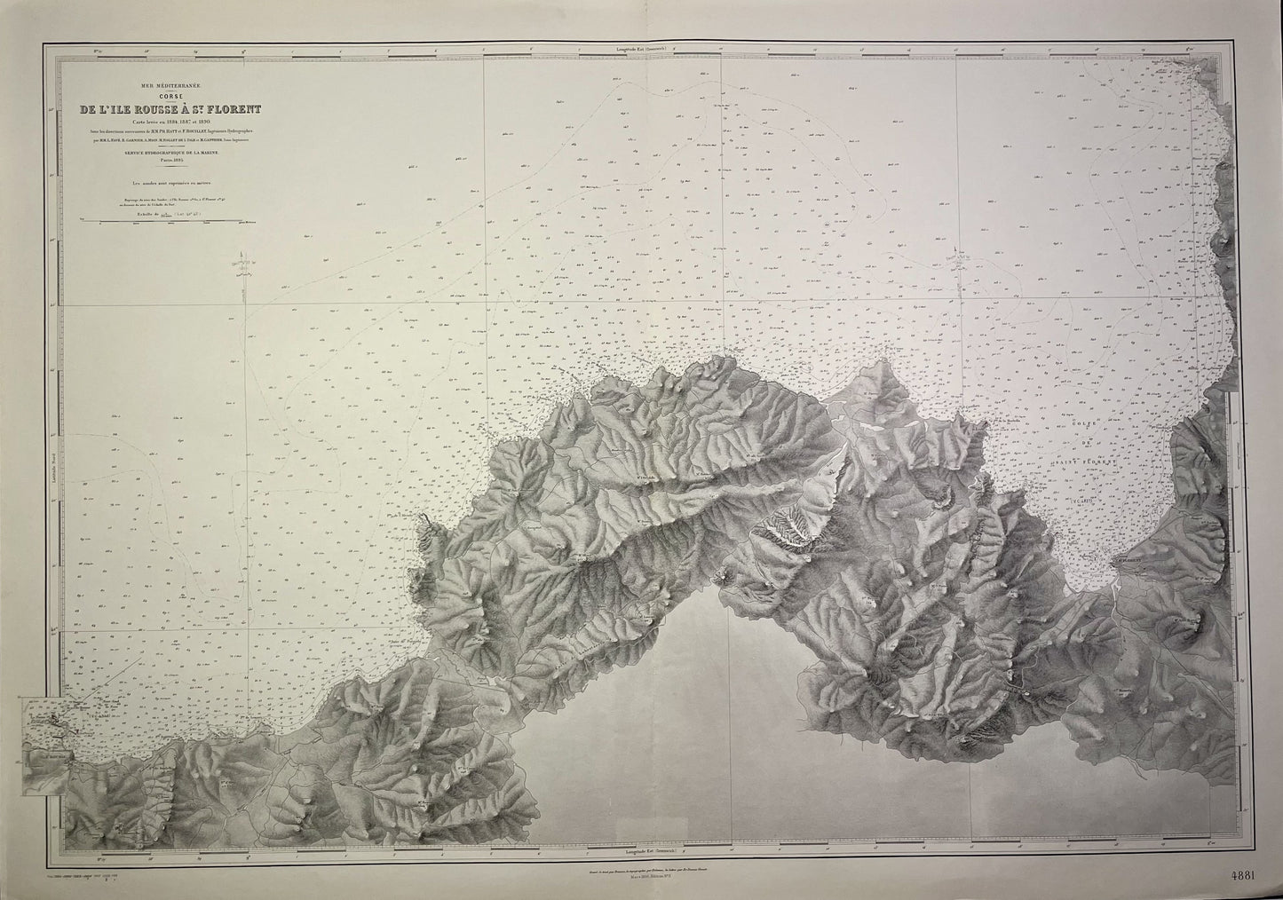 carte geographique ancienne Ile Rousse Saint-Florent