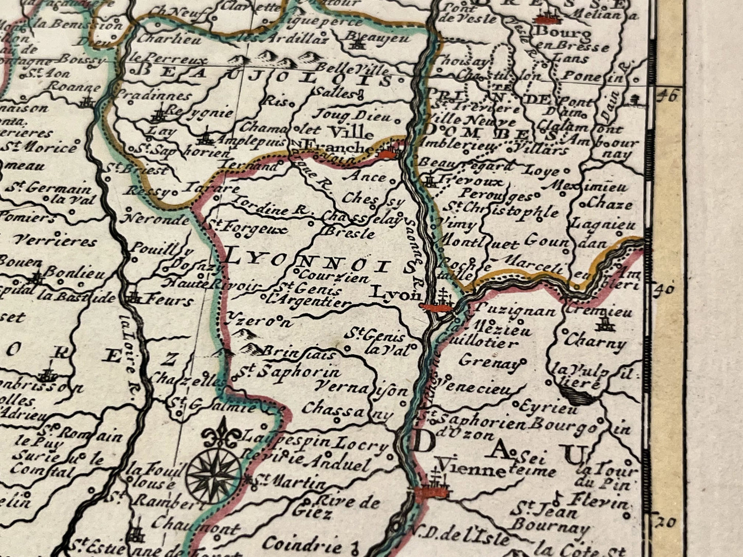 carte geographique ancienne Lyonnois