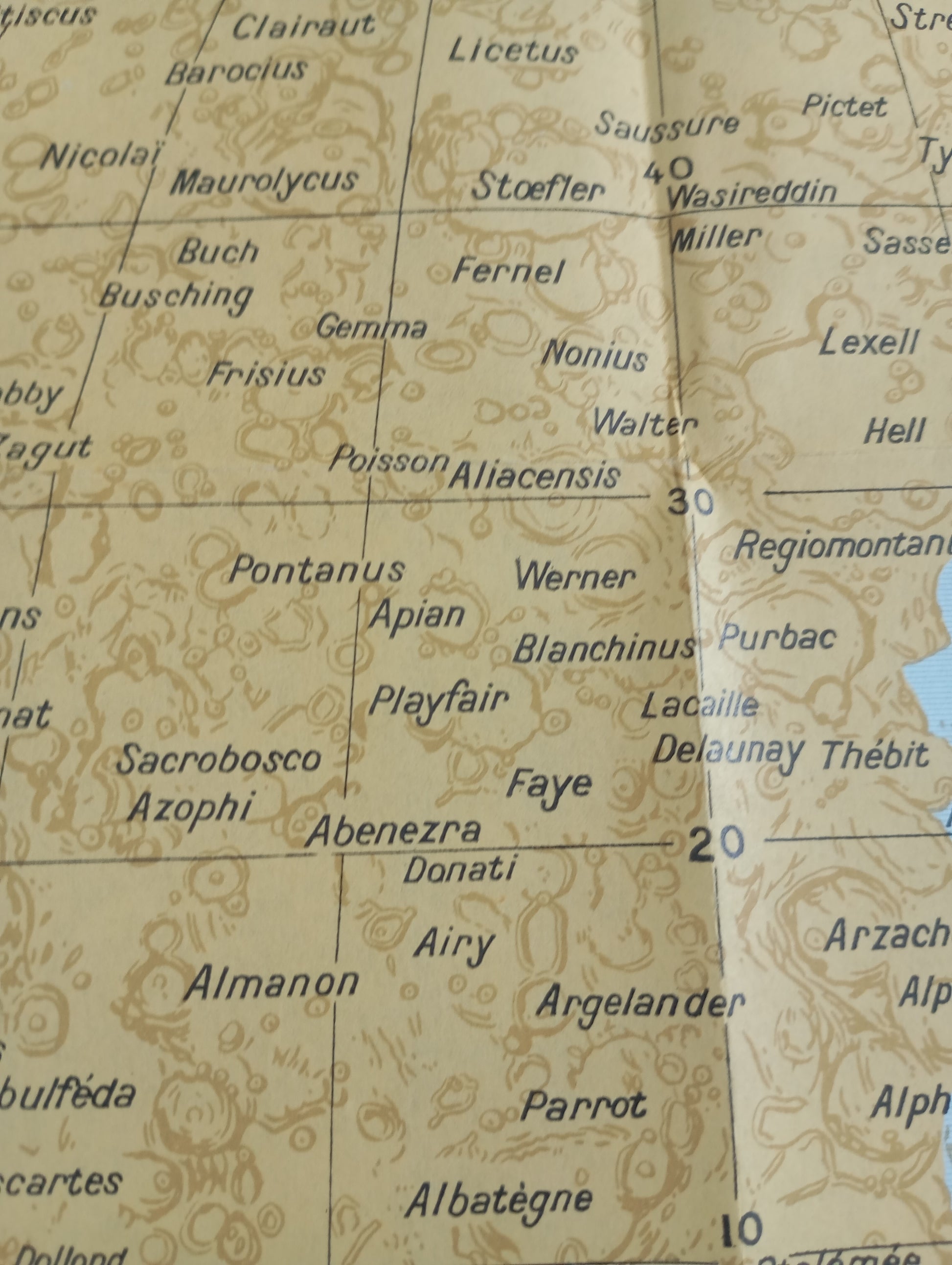 carte lune ancienne vintage