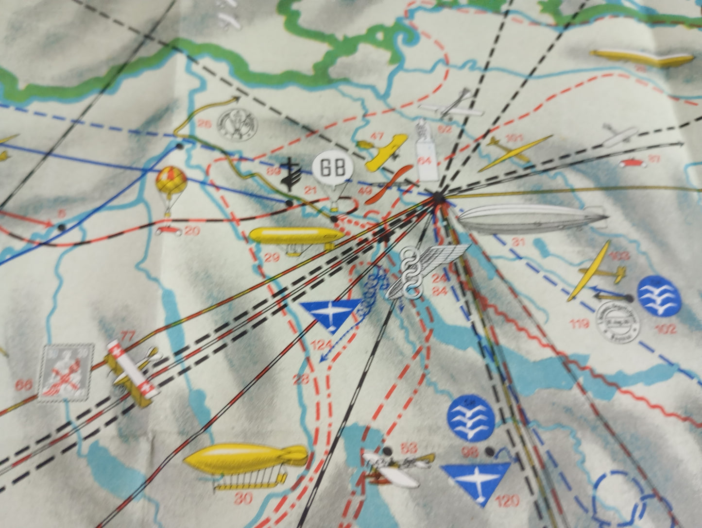 carte picturale de l'aviation suisse vintage 