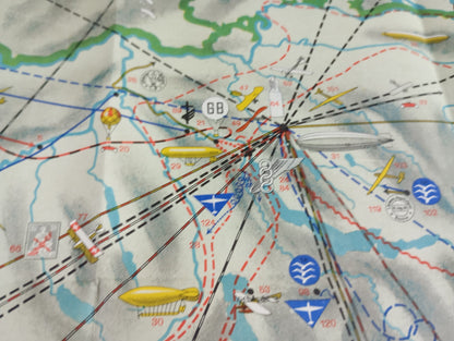 carte picturale de l'aviation suisse vintage 