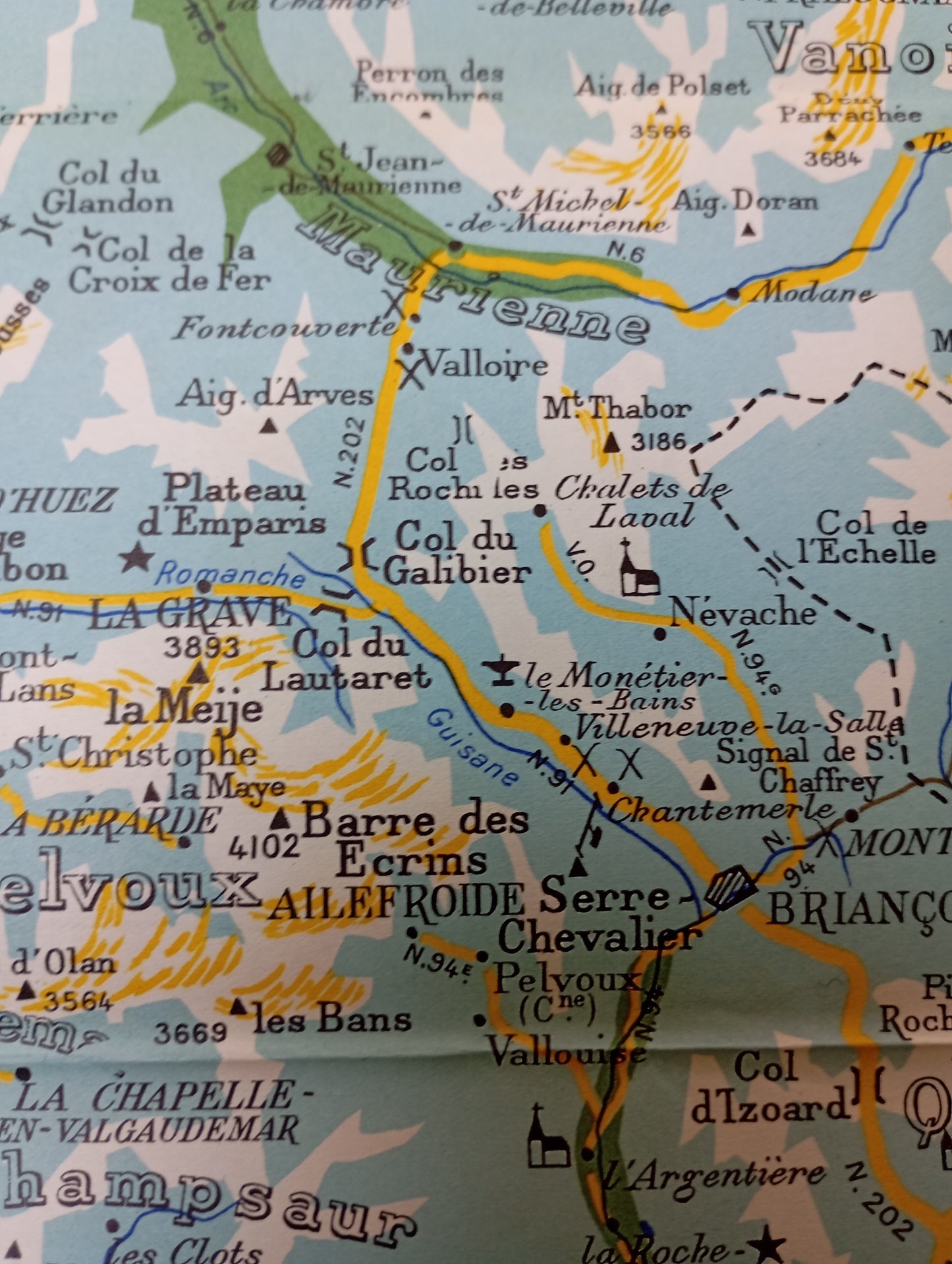 carte touristique vintage alpes