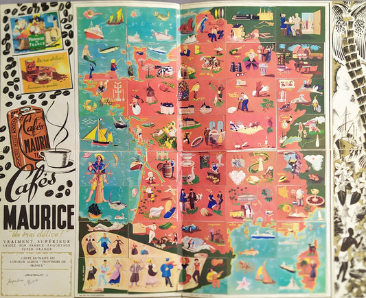 carte touristique vintage  france