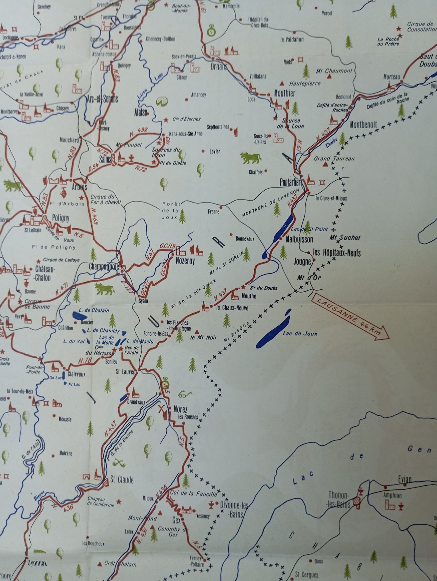 carte vintage ancienne jura