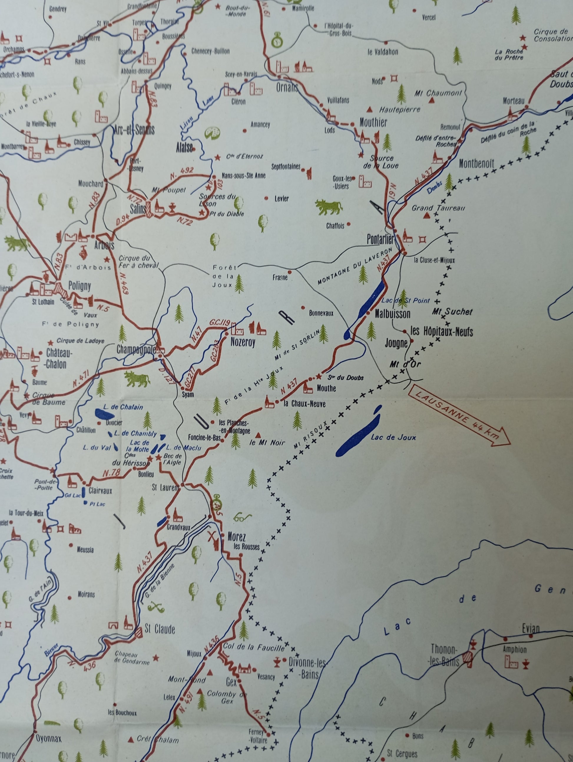 carte vintage ancienne jura