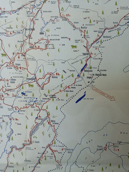 carte vintage ancienne jura